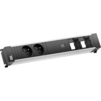 Bachmann Steckdosenleiste 2-fach alu 1xUSB 916.532 0,2m 35° IP20 1,5qmm