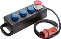 Bachmann CEE-Kombi Gummi schwarz IP44 3Steckd 349.184 1x16A5p400V CEE-16A