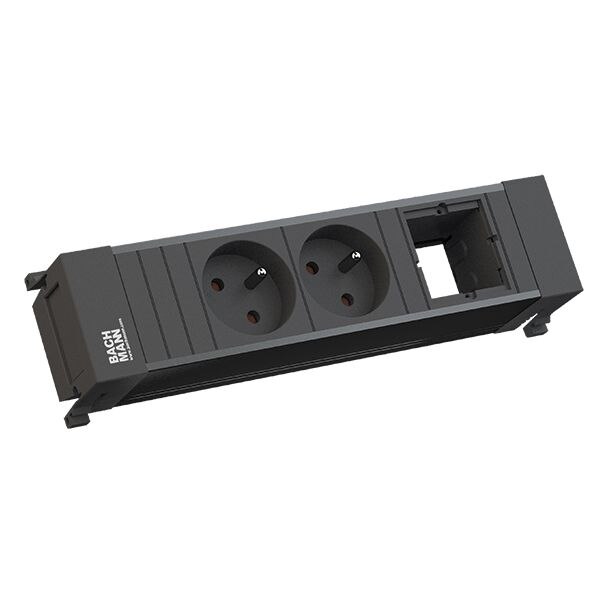 Bachmann Bachmann Steckdosenleiste 2-fach schwarz 0,1m 35° 916.062 IP20 1,5qmm