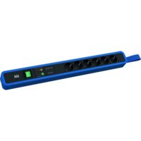 Bachmann Steckdosenleiste 6-fach bl 2m 35° 350.313 mit Ein/Aus IP20 Netzentstör ÜSS