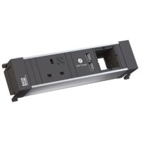 Bachmann Multi-Tischsteckdose EB 3Steckd 916.0510 1USB schwarz Aluminium