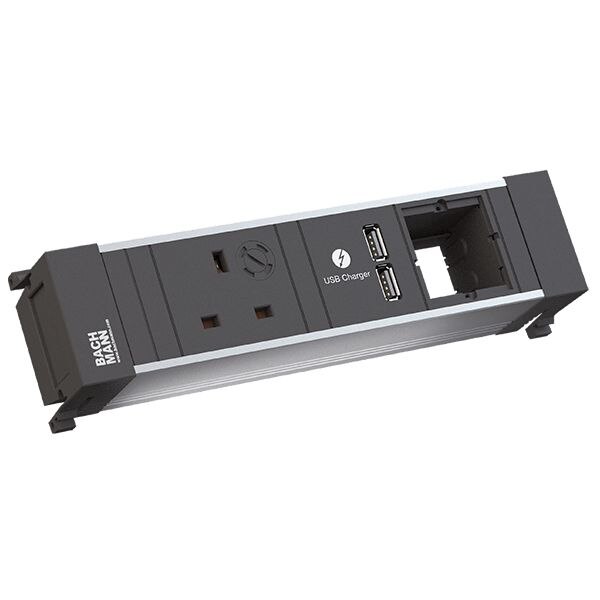 Bachmann Bachmann Multi-Tischsteckdose EB 3Steckd 916.0510 1USB schwarz Aluminium