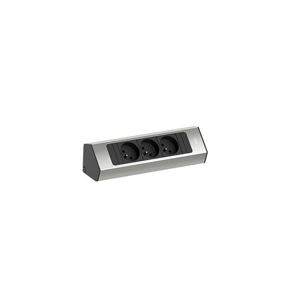 Bachmann Bachmann Multi-Tischsteckdose Aufb Edelstahl 932.001 Aluminium