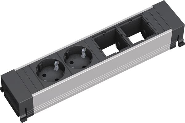 Bachmann Bachmann Steckdosenleiste 2/2-fach schwarz 35° CONFERENCE 909.003 IP20