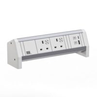 Bachmann Multi-Tischsteckdose Aufb 1USB 902.0307 weiß Aluminium