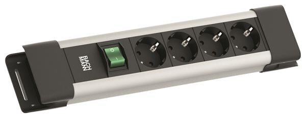 Bachmann Bachmann Steckdosenleiste 4-fach grau 2m 45° CONNECTUS BM005906 mit Ein/Aus IP20