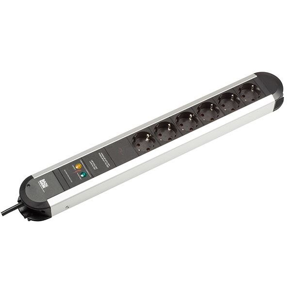 Bachmann Bachmann Steckdosenleiste 6-fach schwarz 1,75m PRIMO 331.006 35° IP20 Netzentstör ÜSS