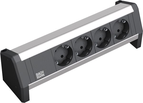 Bachmann Bachmann Steckdosenleiste 4-fach schwarz 35° IP20 DESK 339.1000