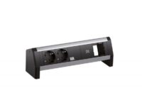 Bachmann Steckdosenleiste 2-fach alu 1xUSB 902.0815 35° IP20