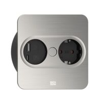 Bachmann Steckdose 1-fach Edelstahl matt 1USB-A TWIST 946.005 1USB-C Einb mit BS Klappdeckel
