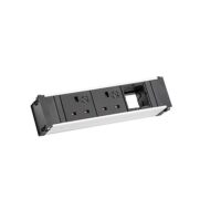 Bachmann Steckdosenleiste 2-fach alu 0,1m 912.045 90° IP20 1,5qmm