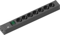 Bachmann Steckdosenleiste 7-fach schwarz 2m 35° 420.0014 mit Ein/Aus IP20 1,5qmm