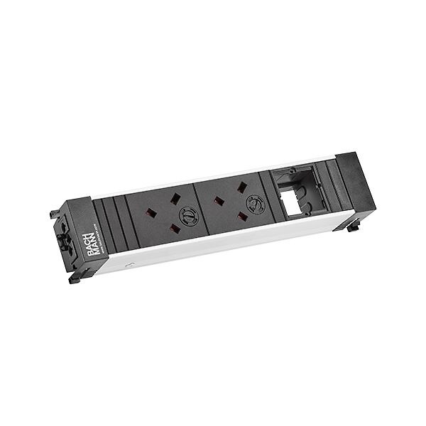 Bachmann Bachmann Steckdosenleiste 2-fach alu 0,3m 909.0023 45° IP20 1,5qmm