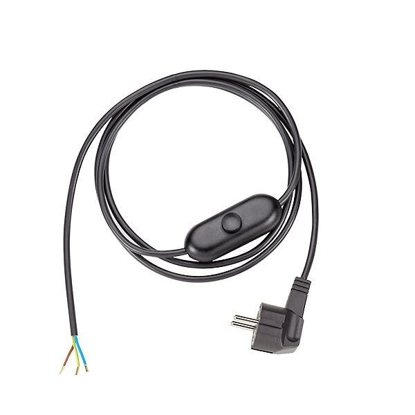 Bachmann Bachmann Netzanschlussleitung 2m 10A schwarz 302.174 3x0,75qmm IP20 Aderendh 0-70°C