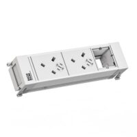 Bachmann Multi-Tischsteckdose EB weiß Aluminium 916.707