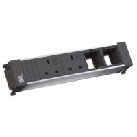 Bachmann Multi-Tischsteckdose EB 4Steckd 916.0821 schwarz Aluminium