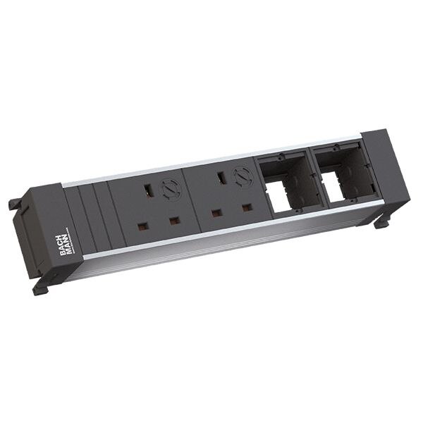 Bachmann Bachmann Multi-Tischsteckdose EB 4Steckd 916.0821 schwarz Aluminium