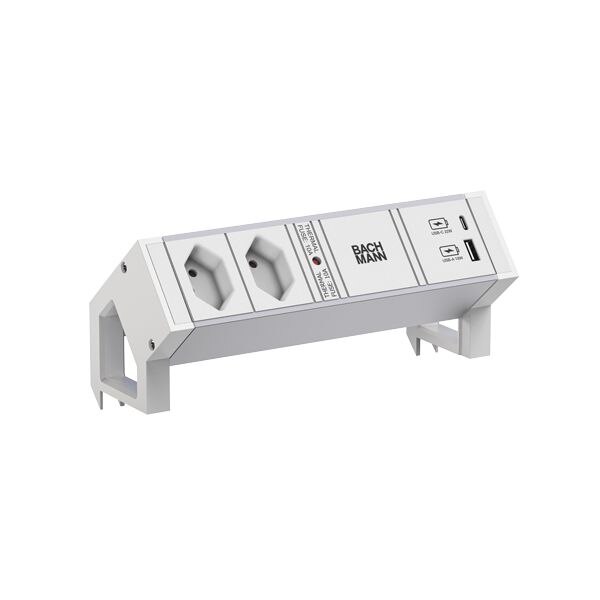 Bachmann Steckdosenleiste /2-fach weiß 1xUSB 937.422 0,2m IP20