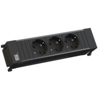 Bachmann Steckdosenleiste 3-fach schwarz 0,1m 35° 317.117 IP20 1,5qmm