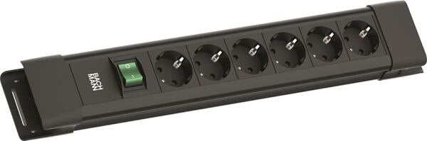 Bachmann Bachmann Steckdosenleiste 6-fach schwarz 2m 45° CONNECTUS BM005912 mit Ein/Aus IP20