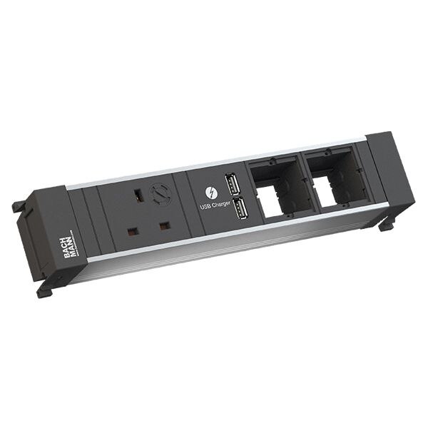 Bachmann Bachmann Multi-Tischsteckdose EB 1USB schwarz 916.0516 Kunststoff