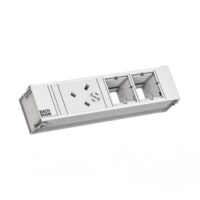 Bachmann Multi-Tischsteckdose EB weiß Aluminium 912.717