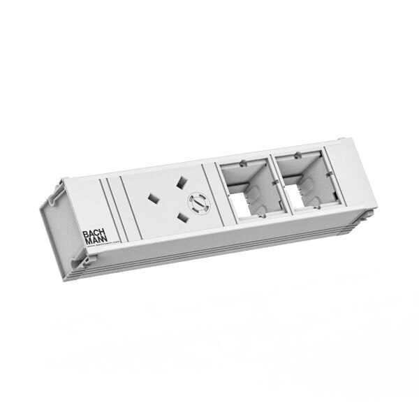 Bachmann Bachmann Multi-Tischsteckdose EB weiß Aluminium 912.717