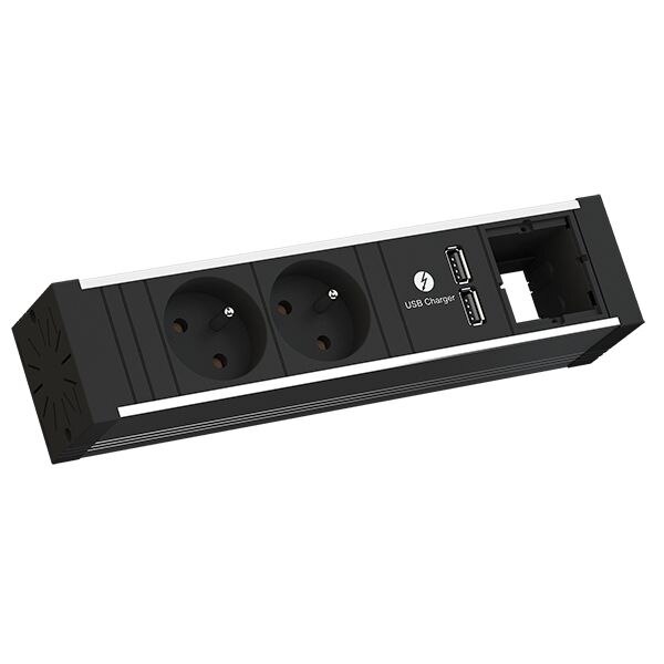 Bachmann Bachmann Steckdosenleiste 2-fach schwarz 2xUSB 936.002 0,2m 35° IP20