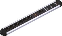 Bachmann Steckdosenleiste 7-fach schwarz 2m 35° PRIMO 333.071 IP20 Netzentstör ÜSS
