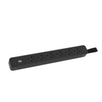 Bachmann Steckdosenleiste 6-fach schwarz 2m 45° 350.035 IP20 1,5qmm