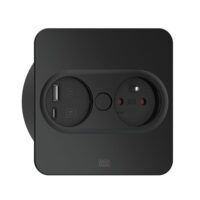 Bachmann Steckdose 1-fach schwarz matt 1USB-A Einb TWIST 946.107 1USB-C mit BS Klappdeckel IP20