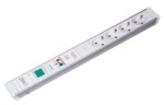 Bachmann Steckdosenleiste 4-fach alu 2m 35° 331.0202 mit Ein/Aus IP20 Netzentstör ÜSS