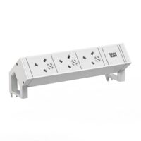 Bachmann Multi-Tischsteckdose Aufb weiß 902.3232 Aluminium