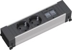 Bachmann Steckdosenleiste 2/2-fach schwarz 0,1m POWER FRAME 317.101 35° IP20 1,5qmm