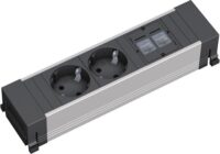 Bachmann Steckdosenleiste 2/2-fach schwarz 0,1m POWER FRAME 317.101 35° IP20 1,5qmm