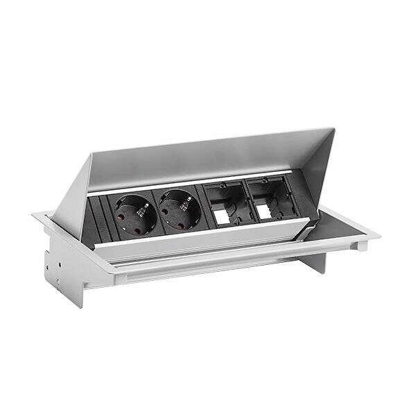 Bachmann Bachmann Steckdosenleiste 2-fach alu 0,2m 900.402 35° IP20 1,5qmm