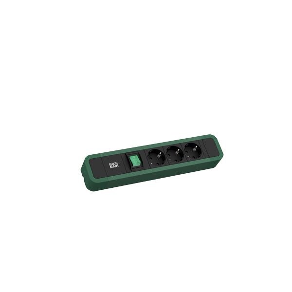 Bachmann Bachmann Steckdosenleiste 3-fach gn 2m 35° 350.206 mit Ein/Aus IP20 1,5qmm