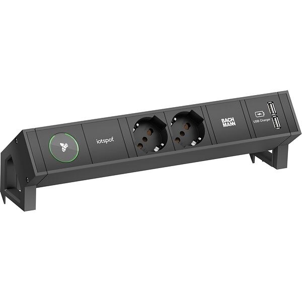 Bachmann Bachmann Steckdosenleiste schwarz 1xUSB 0,2m 902.840 35° IP20 1,5qmm