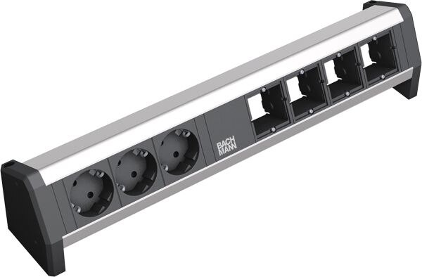 Bachmann Bachmann Steckdosenleiste 3/4-fach schwarz 35° DESK 902.003 IP20