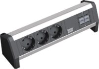 Bachmann Steckdosenleiste 3/2-fach schwarz 35° DESK 339.1004 IP20