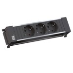 Bachmann Steckdosenleiste 3-fach schwarz 2m 35° 916.1192 IP20 1,5qmm