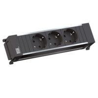Bachmann Steckdosenleiste 3-fach schwarz 2m 35° 916.1192 IP20 1,5qmm