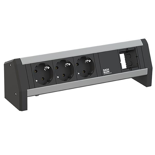 Bachmann Bachmann Steckdosenleiste 3-fach alu 1m 35° 902.054 IP20 1,5qmm