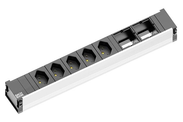 Bachmann Bachmann Steckdosenleiste 7-fach schwarz 0,1m CONI 912.019 IP20 1,5qmm