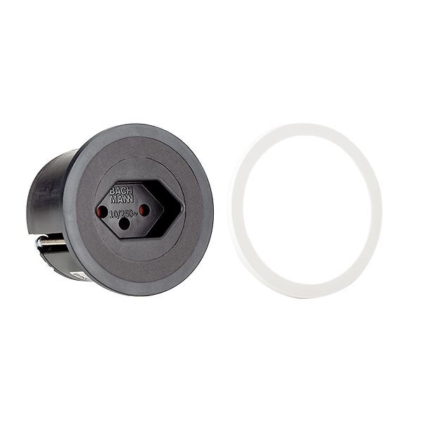 Bachmann Bachmann Steckdosenleiste 1-fach schwarz 0,2m 926.004 einstellb IP20 1,5qmm