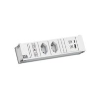 Bachmann Multi-Tischsteckdose EB 2USB weiß 912.712 Aluminium