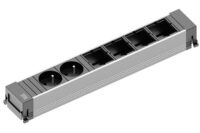 Bachmann Steckdosenleiste 2-fach alu 0,1m 916.023 35° IP20 1,5qmm