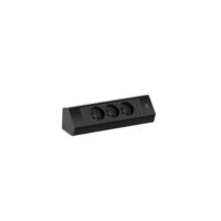 Bachmann Multi-Tischsteckdose Aufb schwarz 932.101 Aluminium
