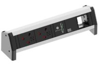Bachmann Steckdosenleiste 2-fach alu 1xUSB 902.0184 45° IP20