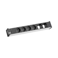 Bachmann Steckdosenleiste 2-fach schwarz 0,1m 35° CONI 912.013 IP20 1,5qmm